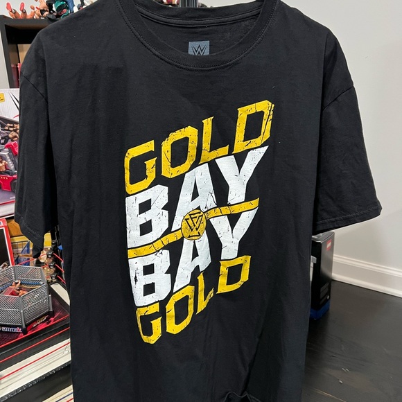 WWE Other - WWE Black Tee with Gold and White Graphic